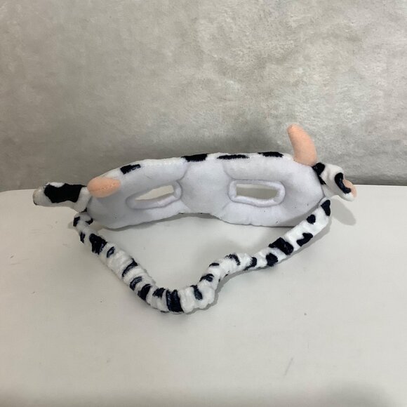 Child's Cow Print Plush Animal Sleep Mask Costume Halloween Elastic Strap - Picture 2 of 3